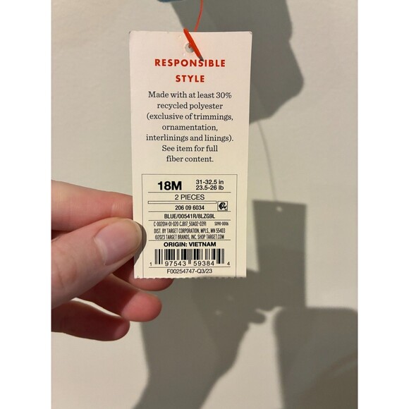 NWT Cat & Jack Tan Blue "Happy Together" Sweatshirt & Pants Outfit - 18M - Picture 3 of 3